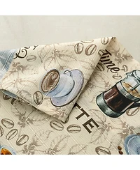 Rt Designers Collection Polyester Cucina Latte Slub 3 Piece Kitchen Curtains Valance and Tiers Set 52" x 18" Muticolor