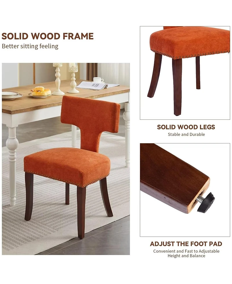 Rainsken Modern Wooden Dining Chairs Set of 2