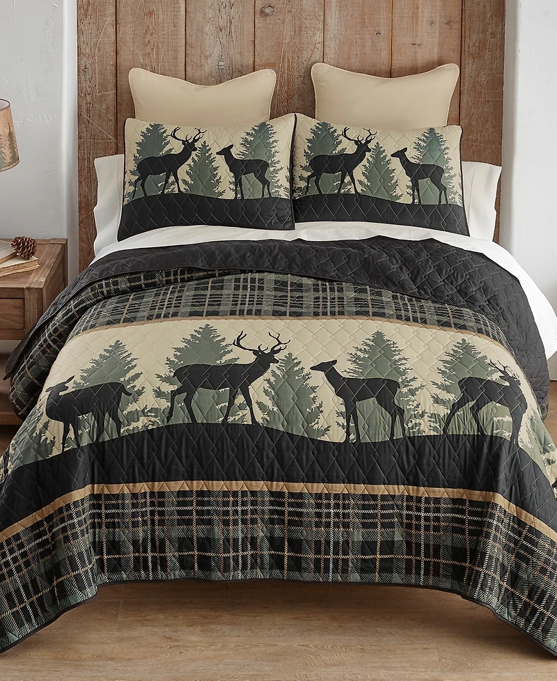 Donna Sharp Deer Walk Tranquil 3-Pc. Quilt Set, King