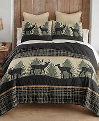 Donna Sharp Deer Walk Tranquil 3-Pc. Quilt Set, King