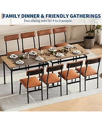 gaomon 5-Piece Dining Table Set for 4, Wooden Kitchen Table, Pu Upholstered Chairs, Industrial Frame, Home or Studio