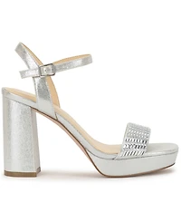Jessica Simpson Women's Skilia Platform Block Heel Rhinestone Sandals