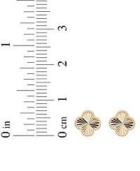 Macy's Textured Clover Stud Earrings in 10k Yellow Gold