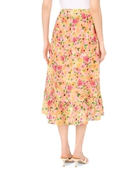 CeCe Women's Floral High-Low Midi Skirt