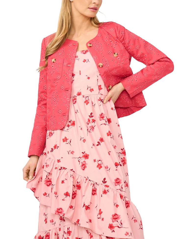 CeCe Women's Crew Neck Long-Sleeve Jacket