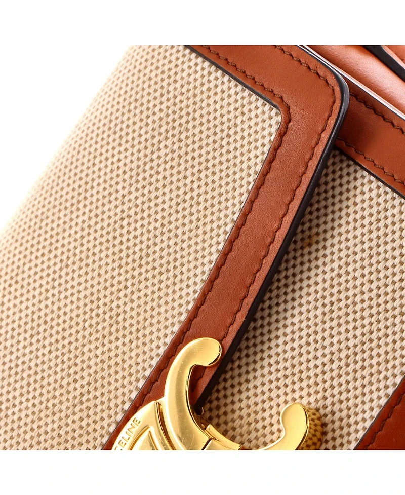 Pre-Owned Celine Teen Triomphe Shoulder Bag Canvas with Leather