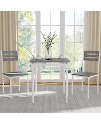 gaomon 3-Piece Space-Saving Dining Set for 2, Modern Table with Spiral Legs, Compact Furniture for Apartment Kitchens