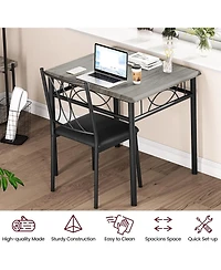 gaomon 3-Piece Dining Table Set for 2, Kitchen Table with Upholstered Chairs, Space-Saving Square Table for Small Apartment