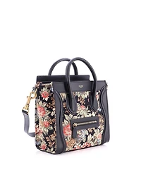 Pre-Owned Celine Nano Luggage Bag Printed Jacquard and Leather