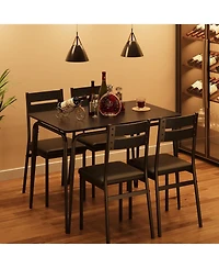 gaomon Kitchen Table and Chairs for 4, 5 Piece Dining Table Set for 4 Dining Room Table Set, Dinner Table Set for 4, Rectangular 4 Seater Dinette Set