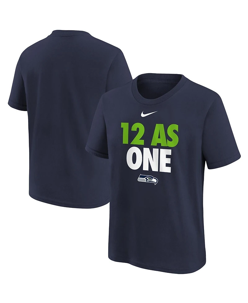 Nike Big Boys and Girls College Navy Seattle Seahawks 12 As One T-Shirt