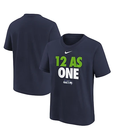 Nike Big Boys and Girls College Navy Seattle Seahawks 12 As One T-Shirt