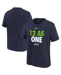 Nike Big Boys and Girls College Navy Seattle Seahawks 12 As One T-Shirt