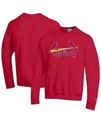 Champion Men's Red St. Louis Cardinals Powerblend Wordmark Sweatshirt