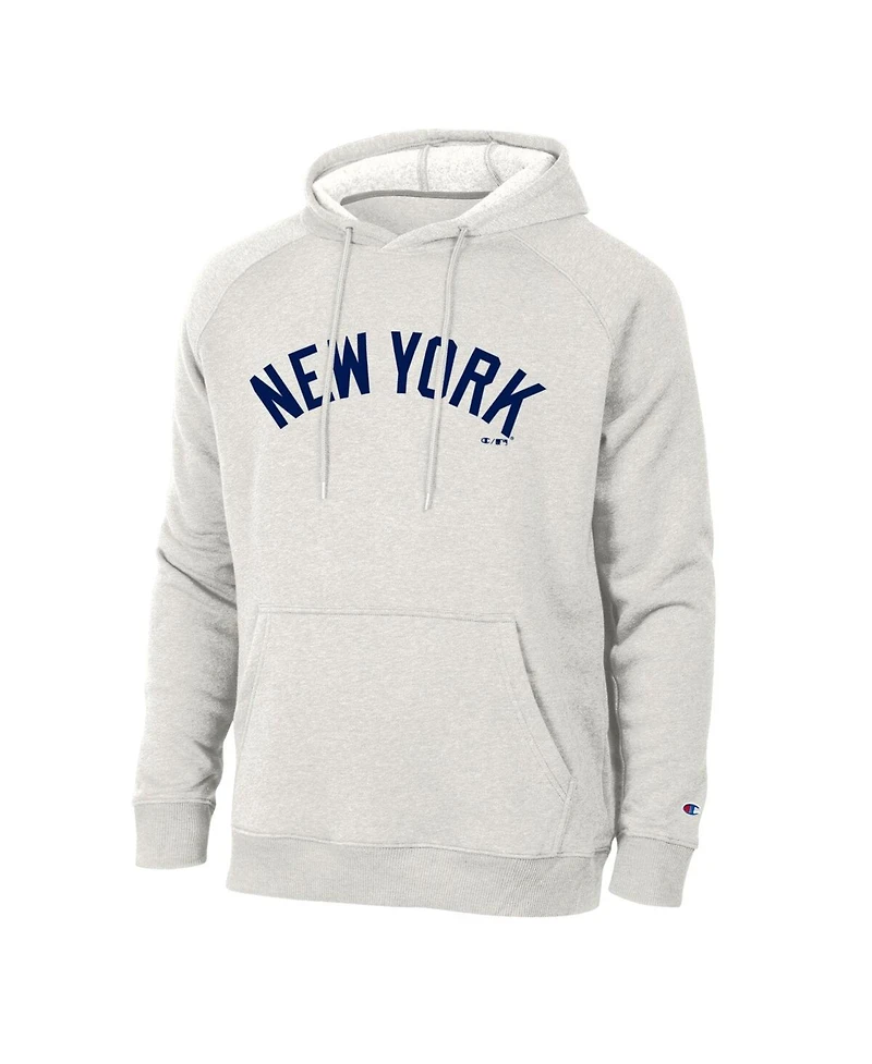 Champion Men's Cream New York Yankees Triumph Tri-Blend Raglan Hoodie