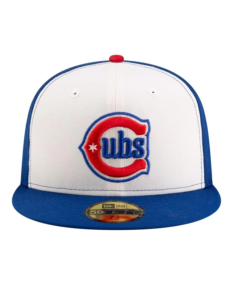 New Era Men's White/Royal Chicago Cubs 150th Anniversary 59FIFTY Fitted Hat