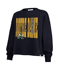 '47 Brand Women's Navy Notre Dame Fighting Irish Stacked Sydney Long Sleeve T-Shirt
