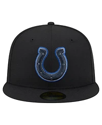 New Era Men's Black Indianapolis Colts Color Pop 59FIFTY Fitted Hat