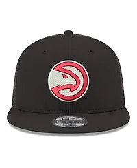 New Era Men's Black Atlanta Hawks Core Logo Meshback 9FIFTY Snapback Hat