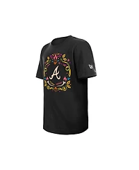 New Era Big Boys and Girls Black Atlanta Braves Dia de los Muertos T-Shirt