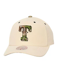 Mitchell & Ness Men's and Women's Cream Texas Rangers Camo Logo Pro Crown Snapback Hat