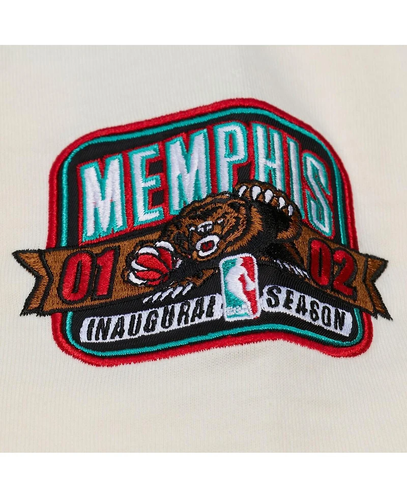 Mitchell & Ness Men's Cream Memphis Grizzlies Hardwood Classics Chainstitch Premium T-Shirt