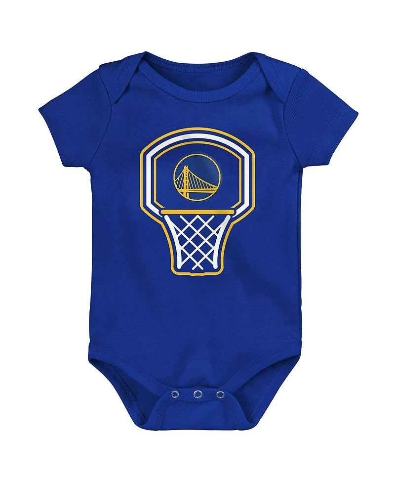 Outerstuff Baby Boys and Girls 3-Pack Golden State Warriors Littlest Player Bodysuit Set