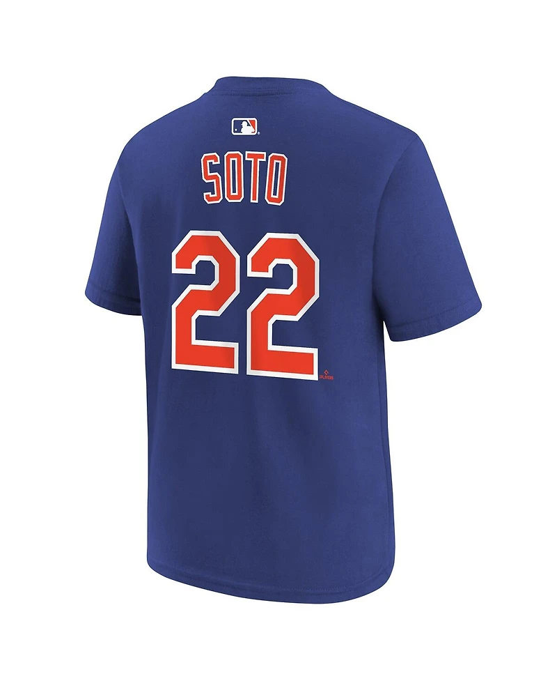 Nike Big Boys and Girls Juan Soto Royal New York Mets Name & Number T-Shirt