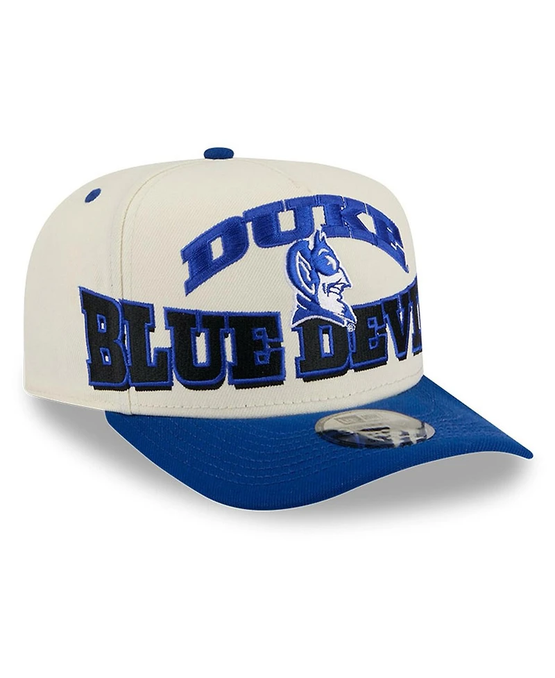 New Era Men's Cream/Royal Duke Blue Devils March Madness Historic Collection 9FIFTY A-Frame Snapback Hat
