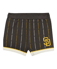 Outerstuff Baby Boys and Girls 2-Piece White/Brown San Diego Padres Lead Run Diaper Cover Bodysuit Shorts Set