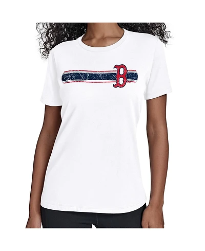Starter Women's White Boston Red Sox Team Stripe T-Shirt