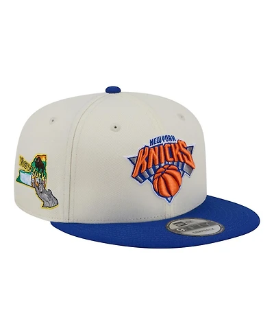 New Era Men's White New York Knicks Injection Localized 9FIFTY Snapback Hat