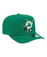 New Era Men's Kelly Green Boston Celtics Injection Cartoon Logo A-Frame 9FIFTY Adjustable Hat