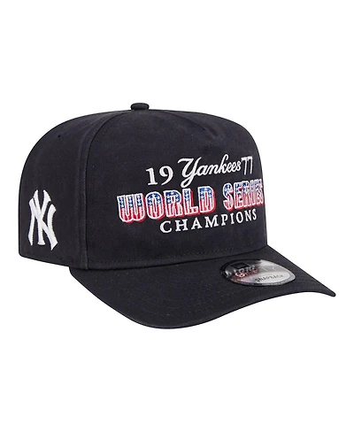 New Era Men's Navy New York Yankees 1977 World Series Champions Throwback 9FIFTY A-Frame Snapback Hat