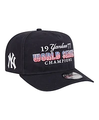 New Era Men's Navy New York Yankees 1977 World Series Champions Throwback 9FIFTY A-Frame Snapback Hat