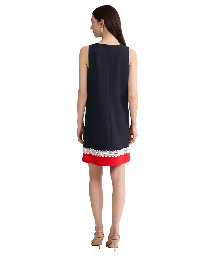 Jones New York Petite Sleeveless Round Neck Short Dress
