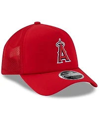New Era Men's Red Los Angeles Angels 2026 Batting Practice Apex 9FORTY Adjustable Trucker Hat