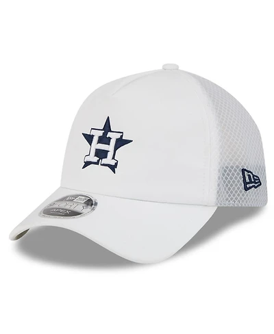 New Era Men's White Houston Astros 2026 Batting Practice Apex 9FORTY Adjustable Trucker Hat