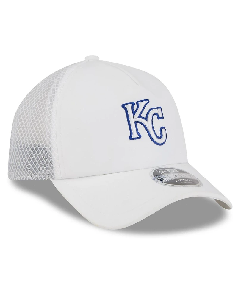 New Era Men's White Kansas City Royals 2026 Batting Practice Apex 9FORTY Adjustable Trucker Hat