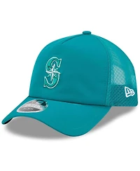 New Era Men's Teal Seattle Mariners 2026 Batting Practice Apex 9FORTY Adjustable Trucker Hat