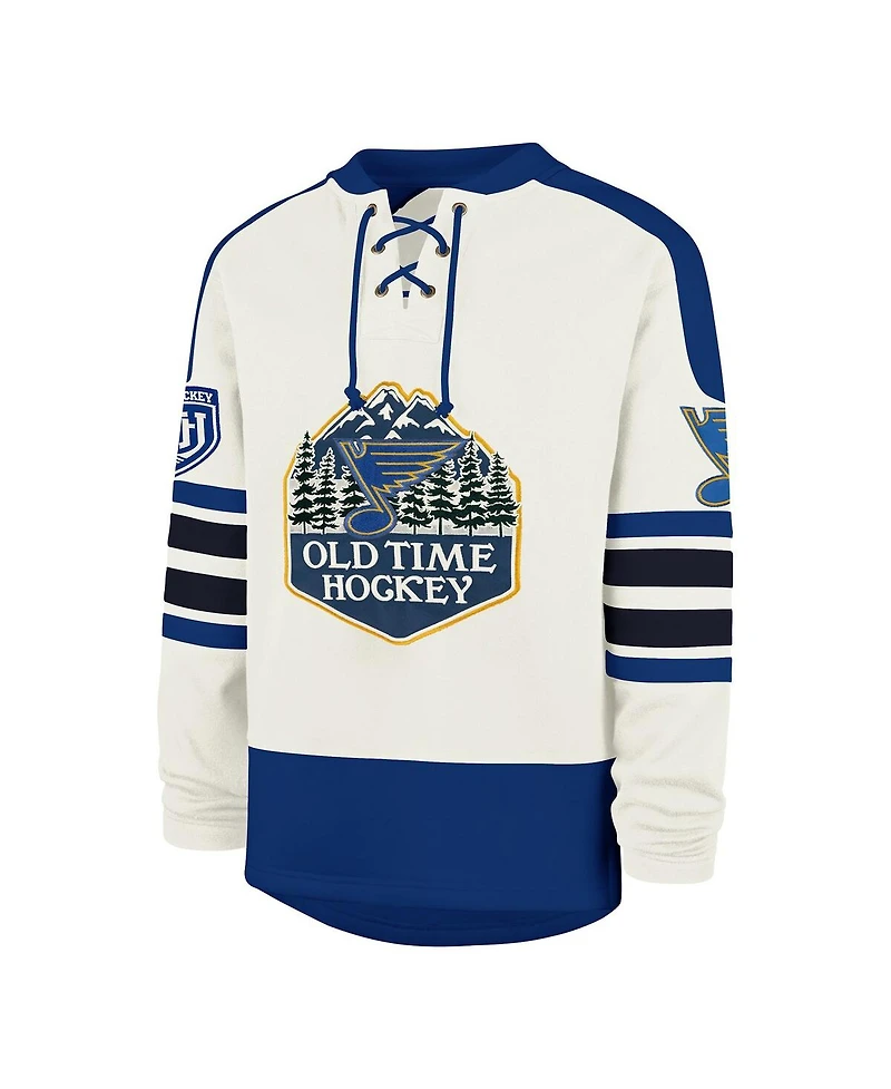 '47 Brand Men's Cream St. Louis Blues Pond Hockey Trio Eternal Lacer Sweatshirt