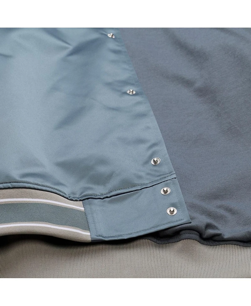 Mitchell & Ness Men's Gray Detroit Tigers Thunderstorm Head Coach Lightweight Satin Full-Snap Jacket