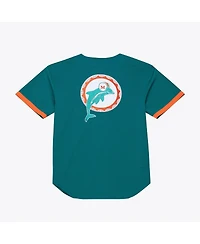 Mitchell & Ness Men's Aqua Miami Dolphins Head Coach Mesh Full-Button Fashion Jersey