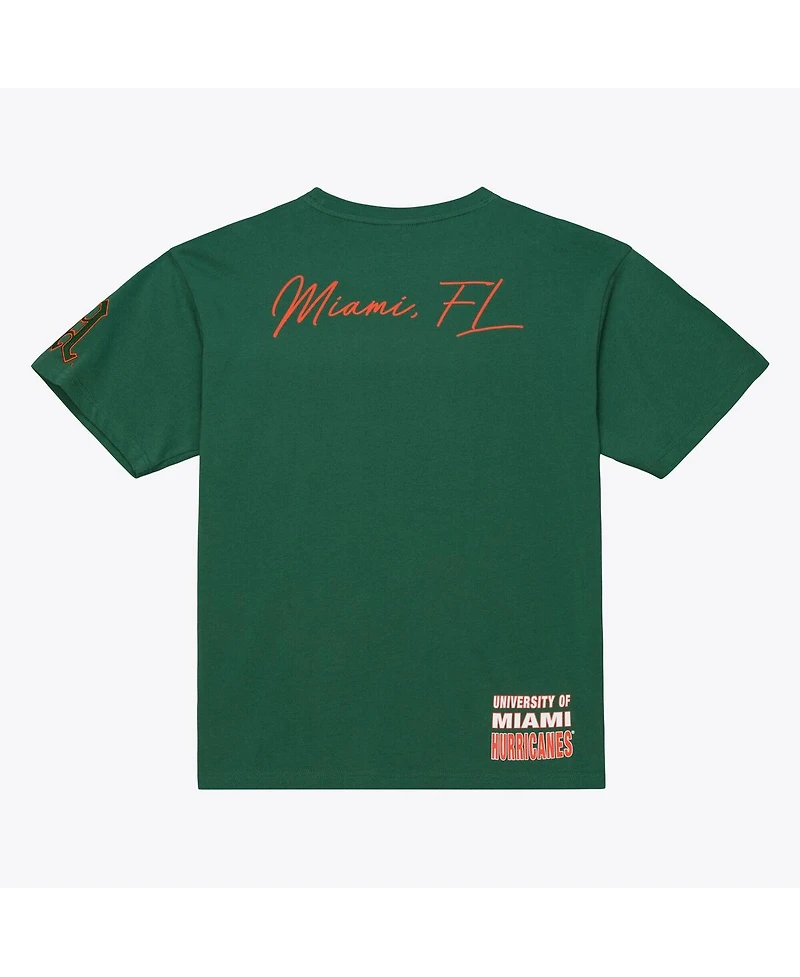 Mitchell & Ness Men's Green Miami Hurricanes Double Clutch Premium T-Shirt