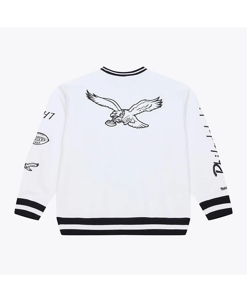 Mitchell & Ness Men's White Philadelphia Eagles Arctic Fleece Sweatshirt