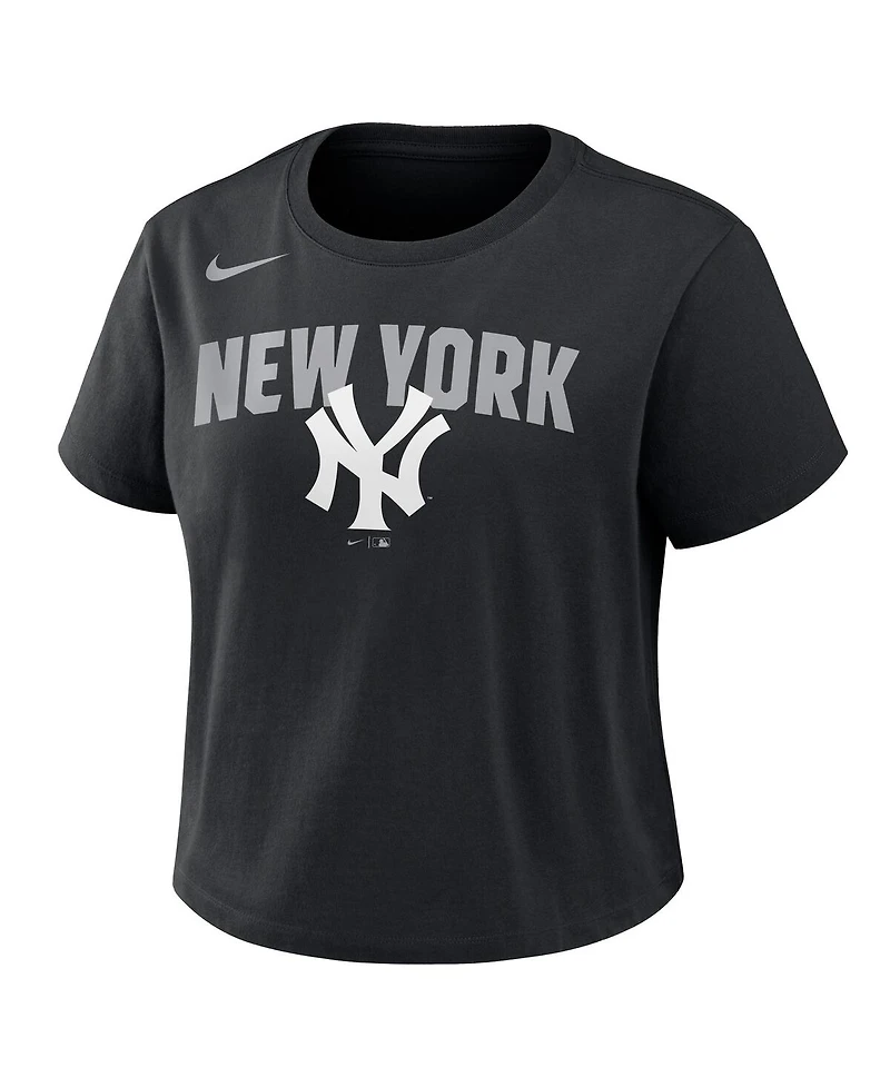 Nike Women's Black New York Yankees Mod Cropped T-Shirt