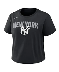 Nike Women's Black New York Yankees Mod Cropped T-Shirt