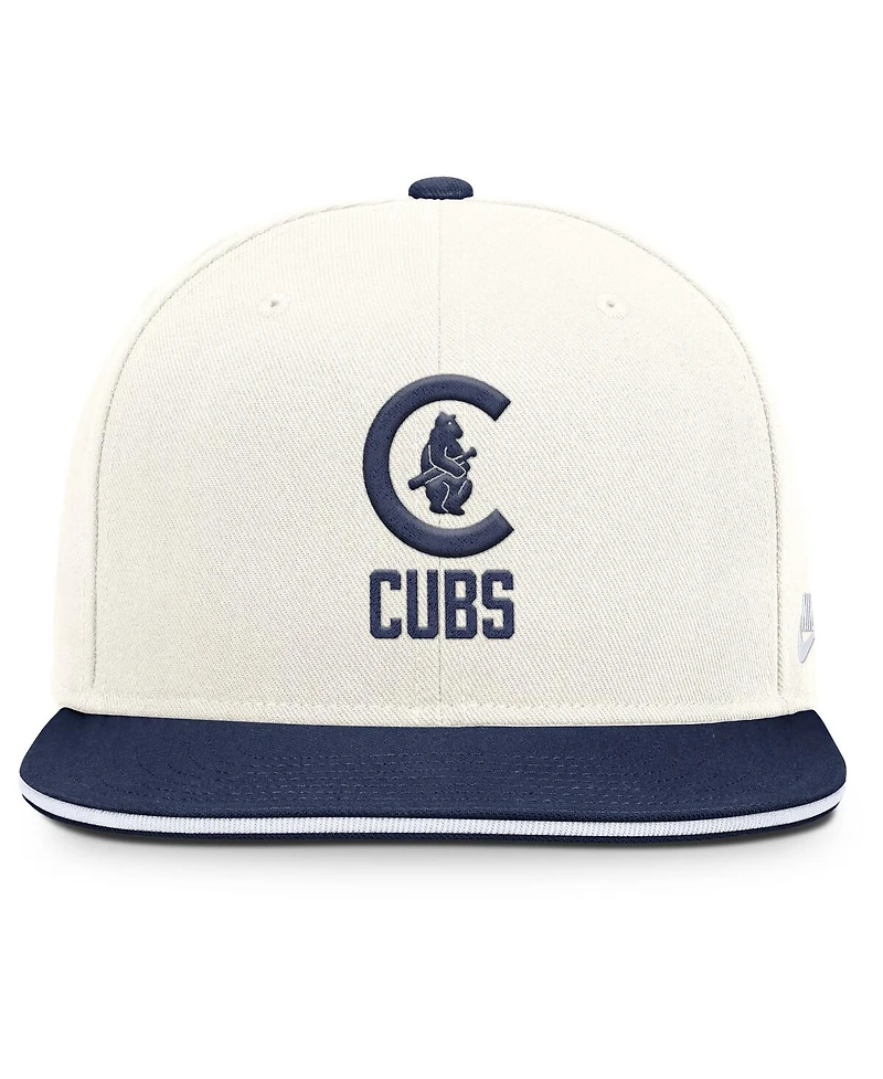 Nike Men's Cream/Navy Chicago Cubs Cooperstown Pro Dri-fit Snapback Hat
