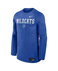 Nike Men's Royal Kentucky Wildcats Dugout Game Time Raglan Dri-fit Long Sleeve T-Shirt
