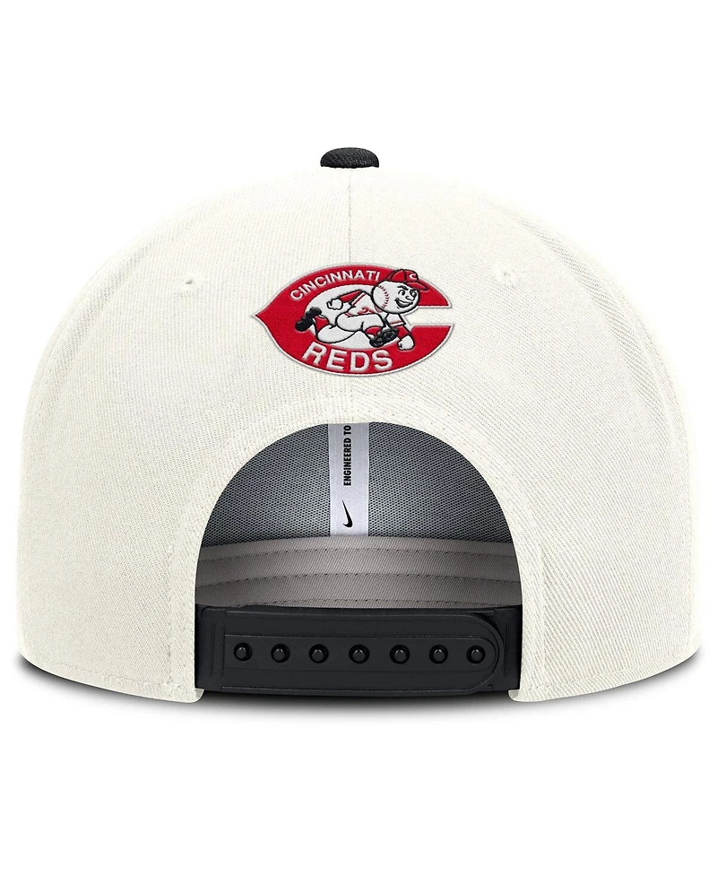 Nike Men's Cream/Black Cincinnati Reds Cooperstown Pro Dri-fit Snapback Hat